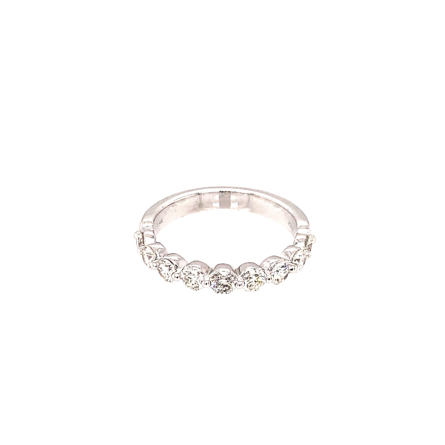 14K White Gold 1 ctw Diamond Wedding Band