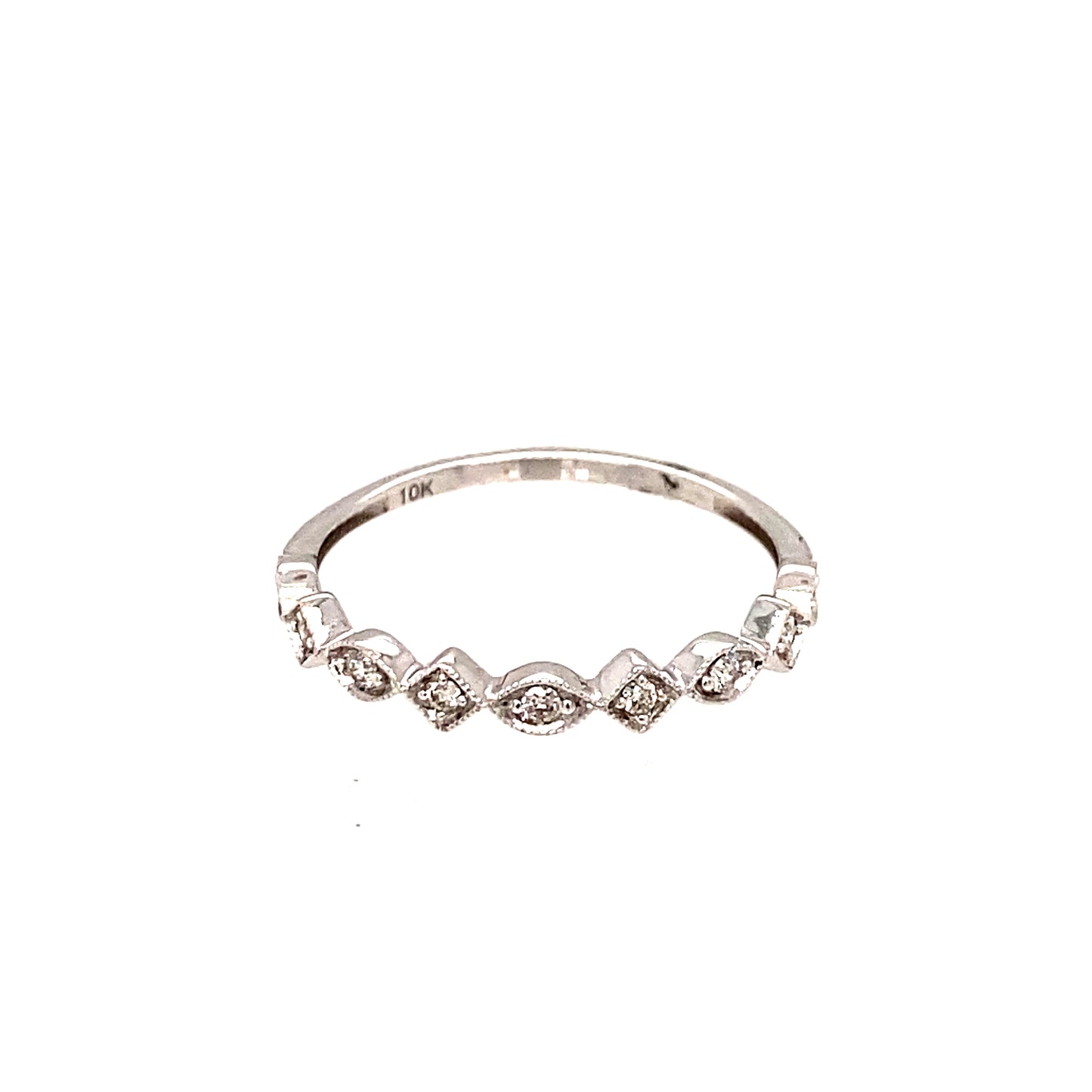 10K White Gold Diamond Wedding Band