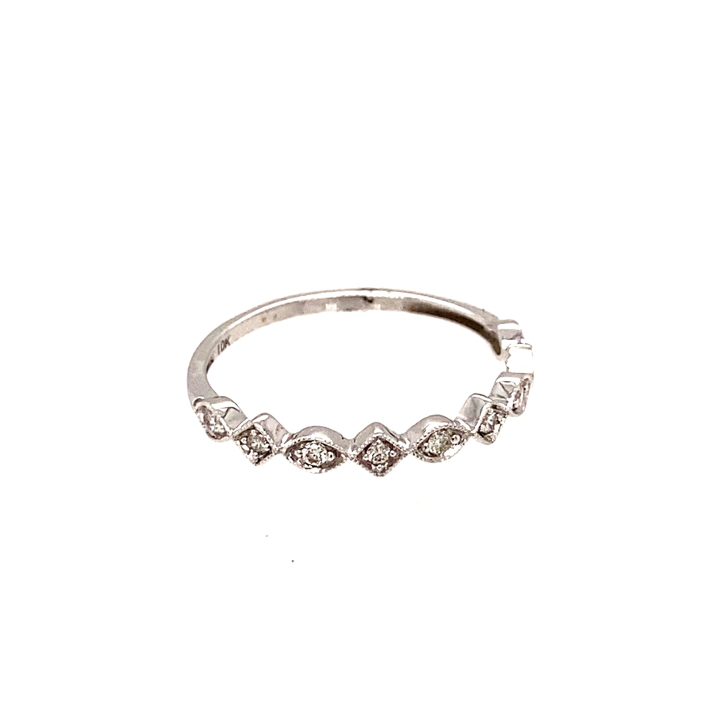 10K White Gold Diamond Wedding Band