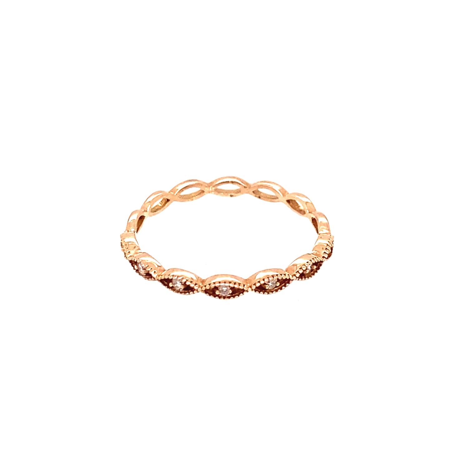 14K Rose Gold Diamond Wedding Band