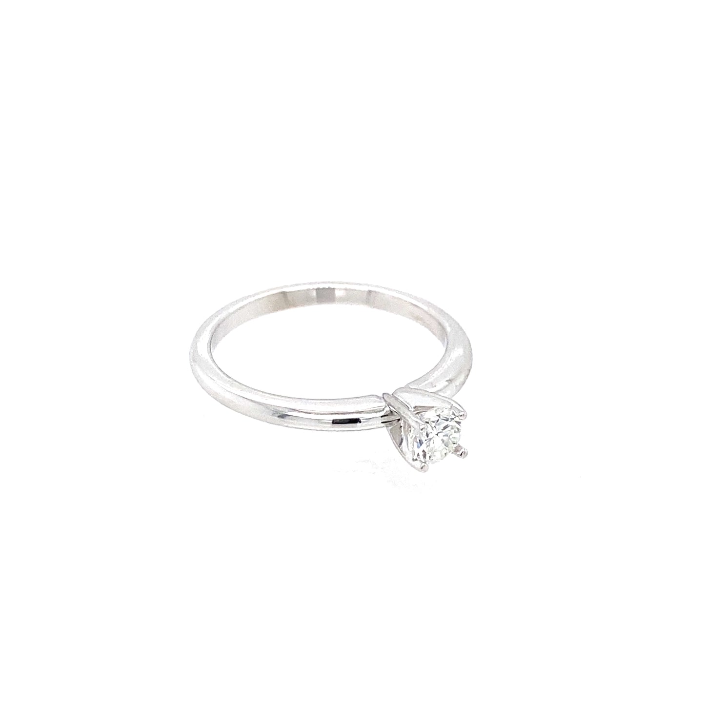 14K White Gold Diamond Tiffany Mounting Engagement Ring