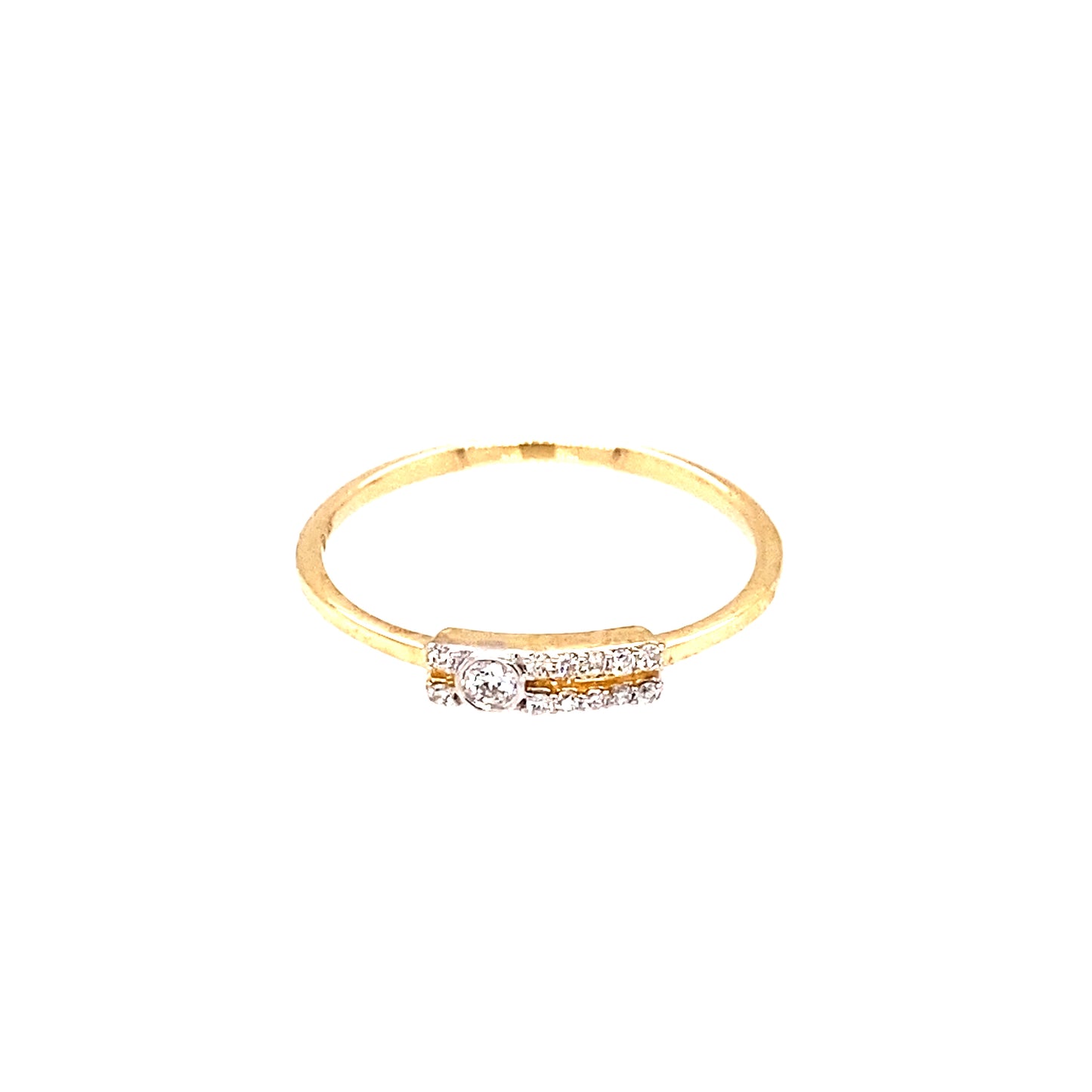 14K Yellow Gold Diamond Wedding / Stackable Band