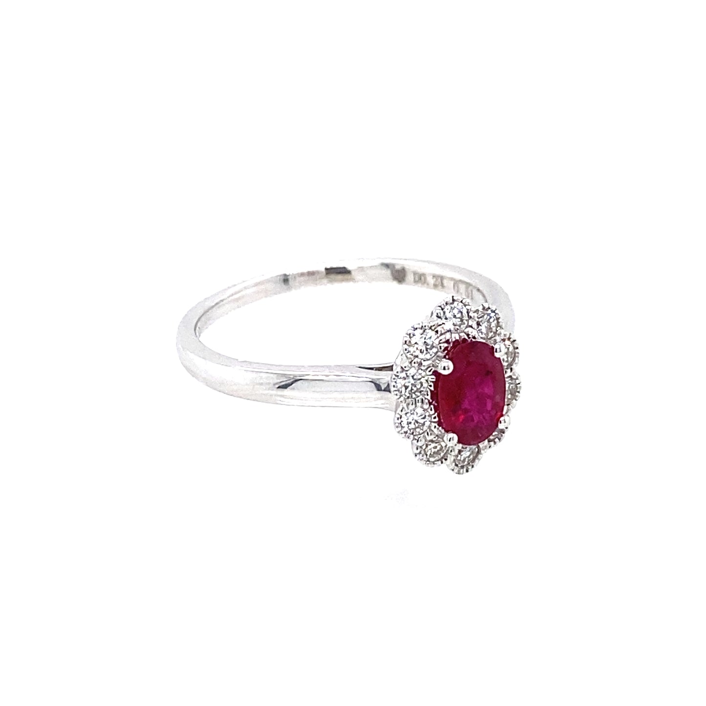 18K White Gold Ruby & Diamond Ring