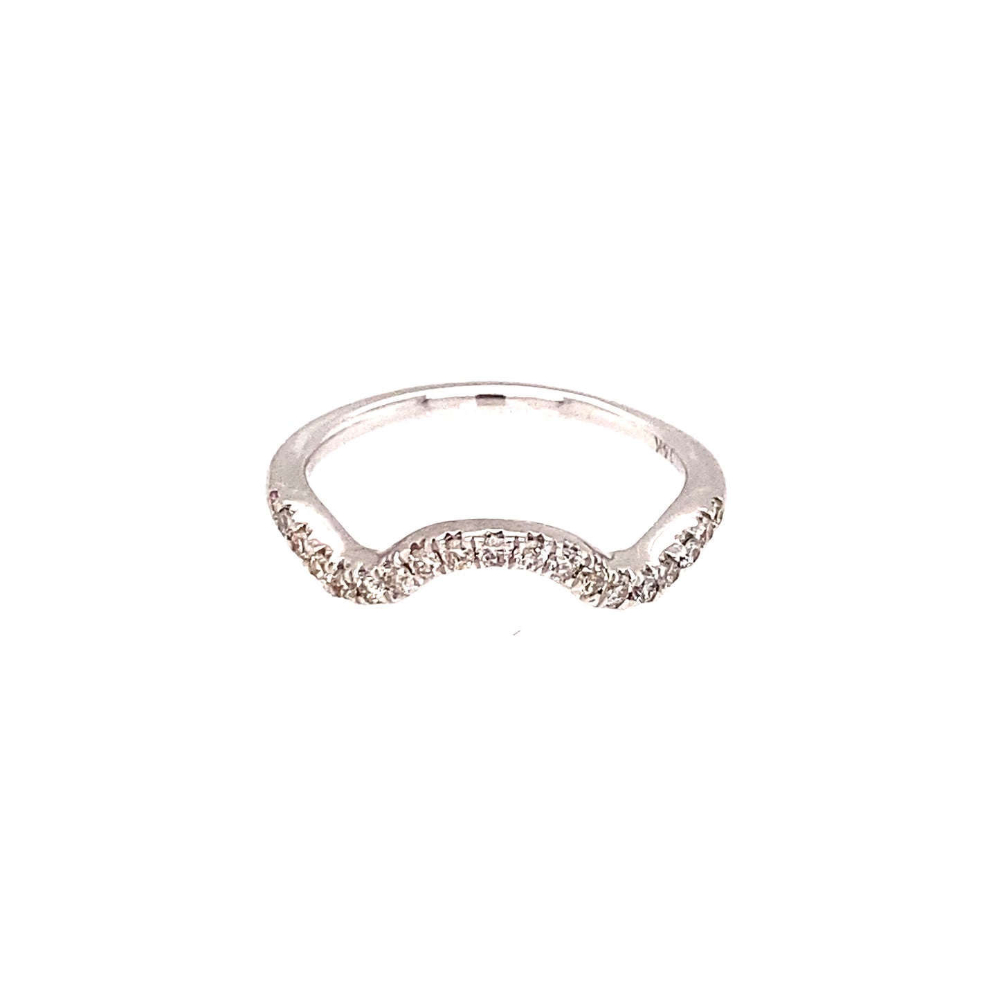 14k White Gold .25 ctw. Diamond Curved Wedding Band