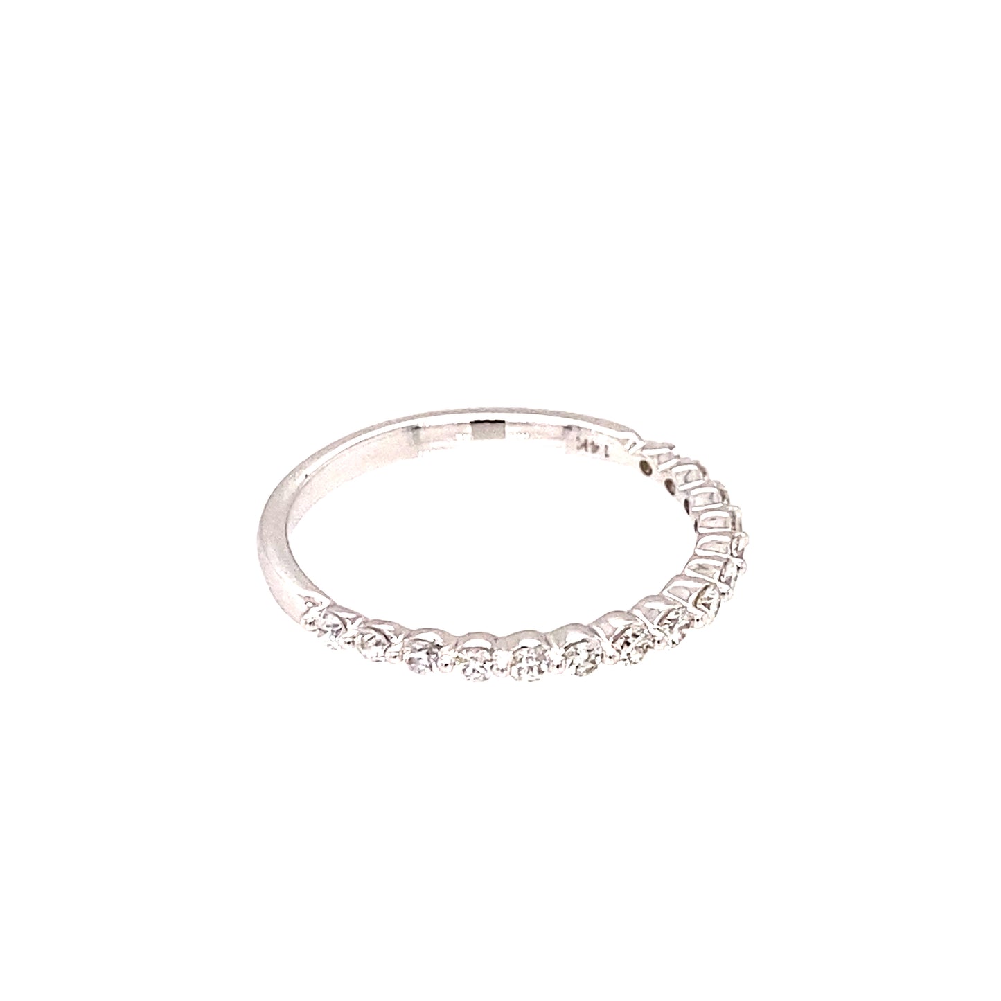 14K White Gold Diamond Wedding Band