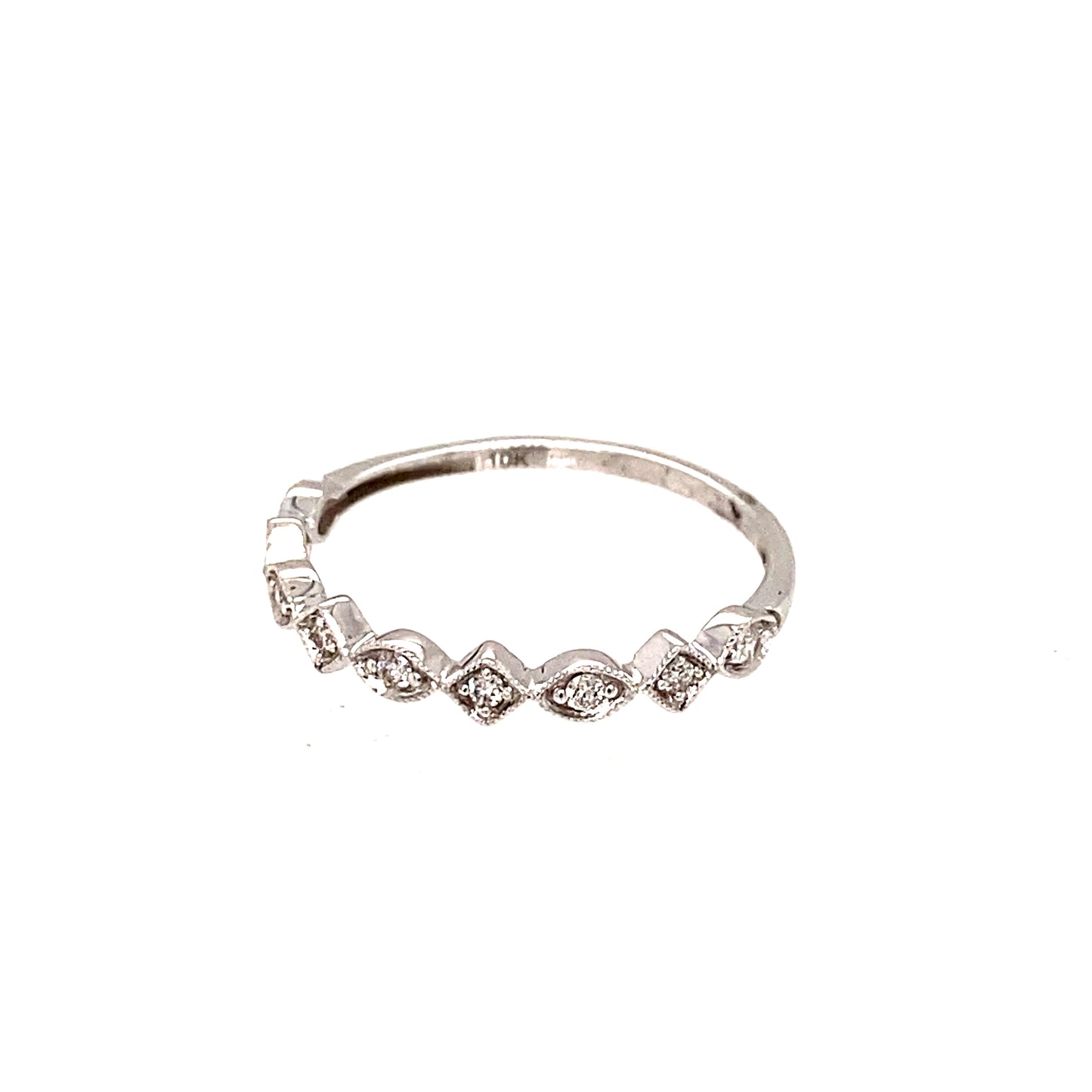 10K White Gold Diamond Wedding Band