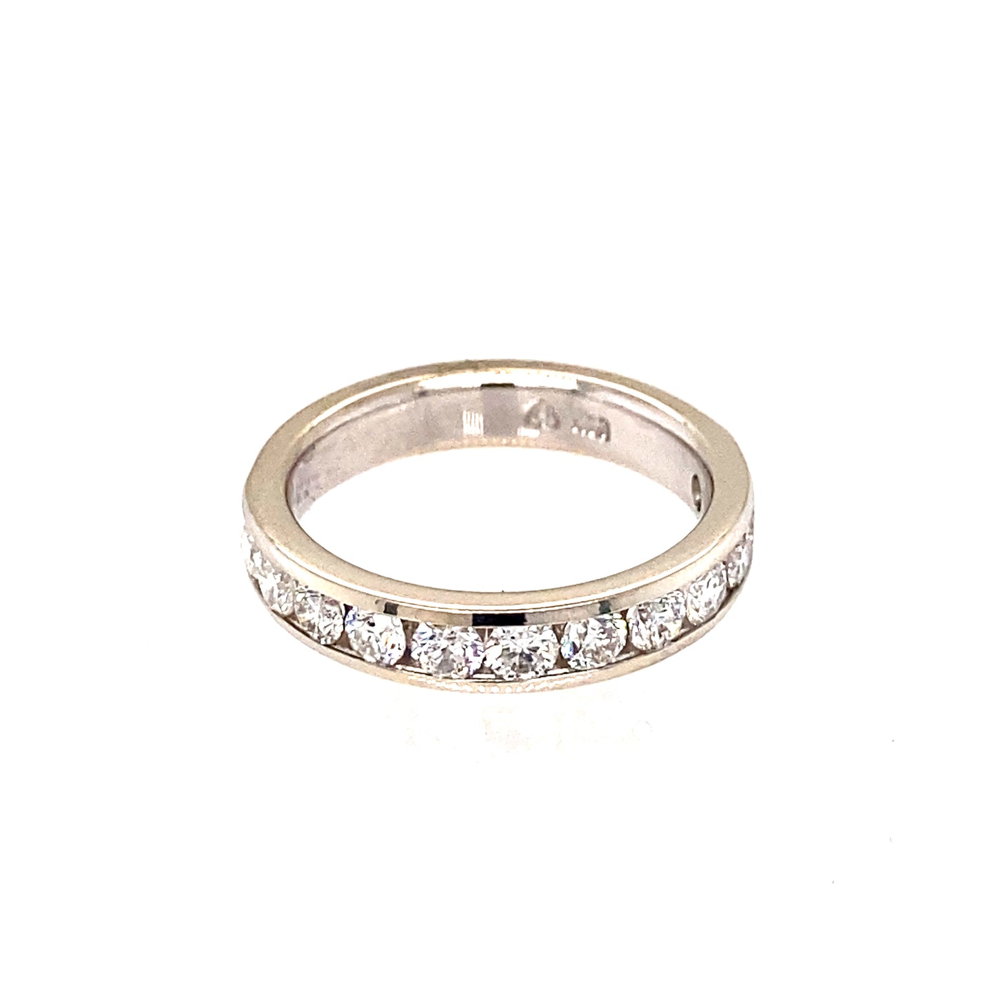 14K White Gold 1 ctw. Channel Set Diamond Wedding Band
