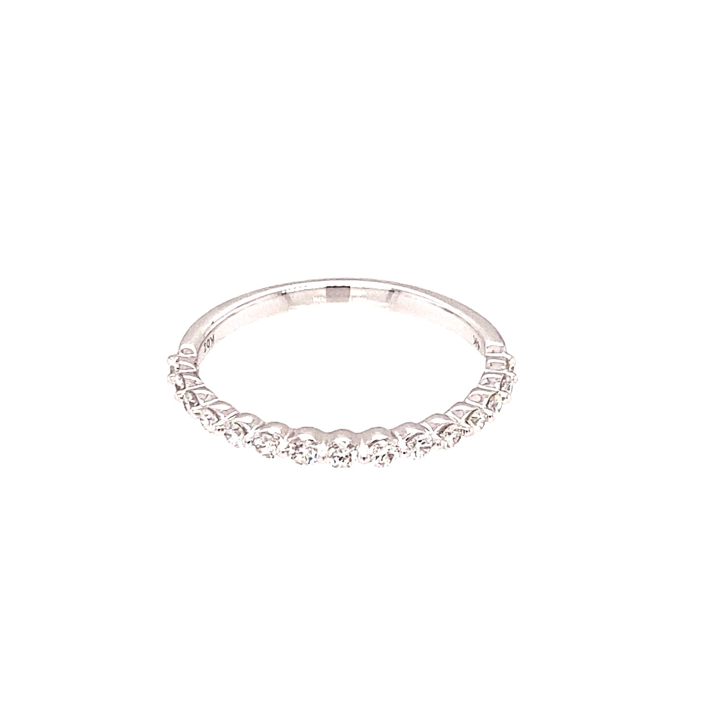 14K White Gold Diamond Wedding Band