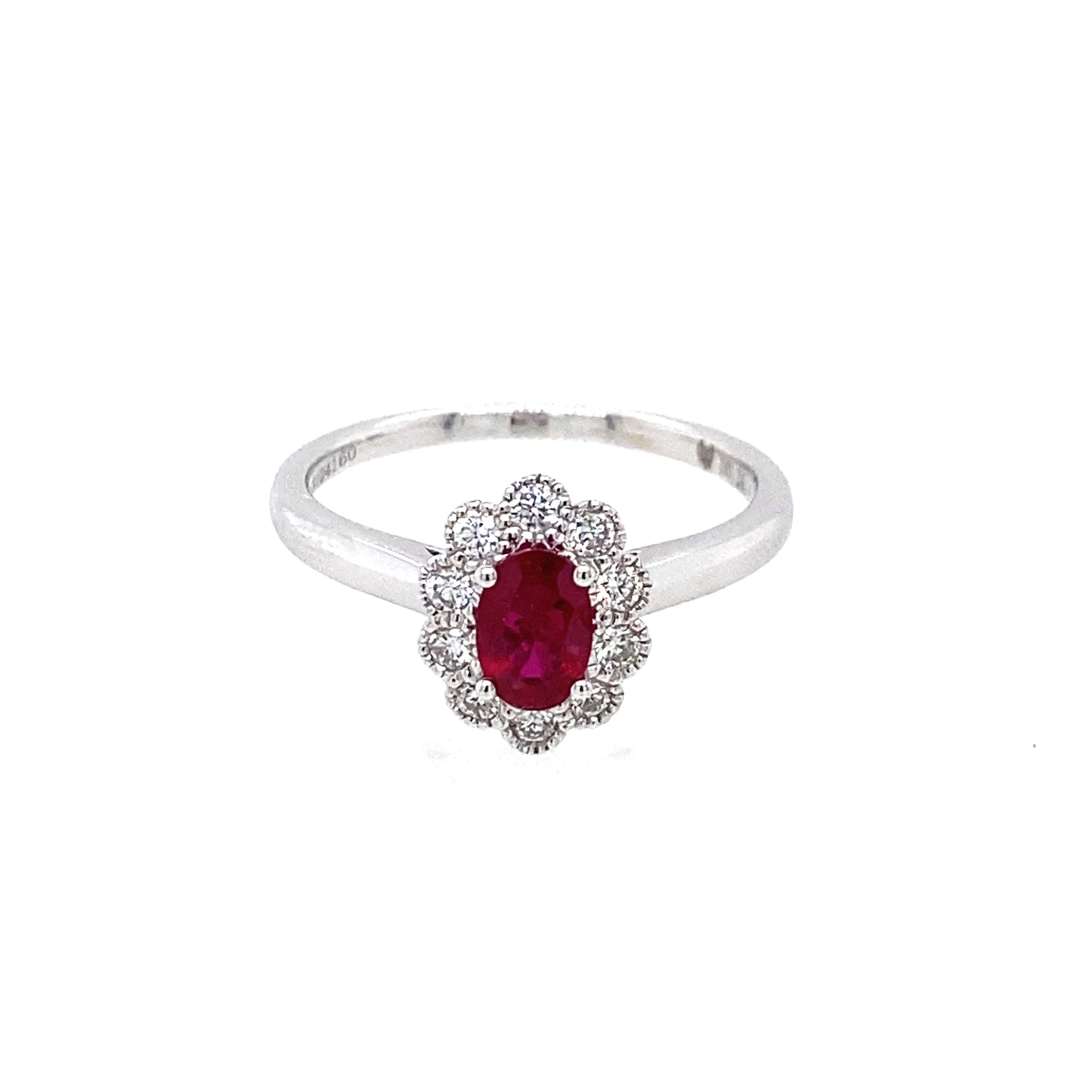 18K White Gold Ruby & Diamond Ring