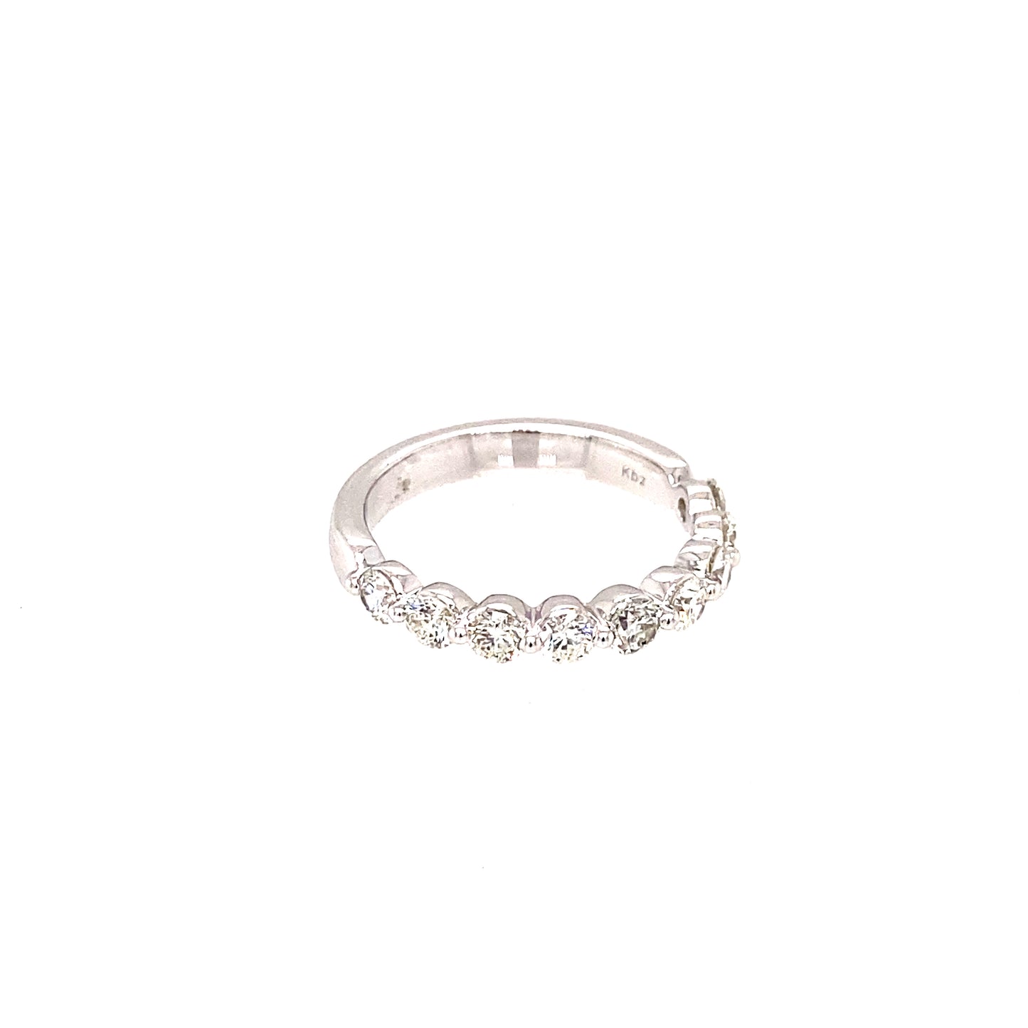14K White Gold 1 ctw Diamond Wedding Band