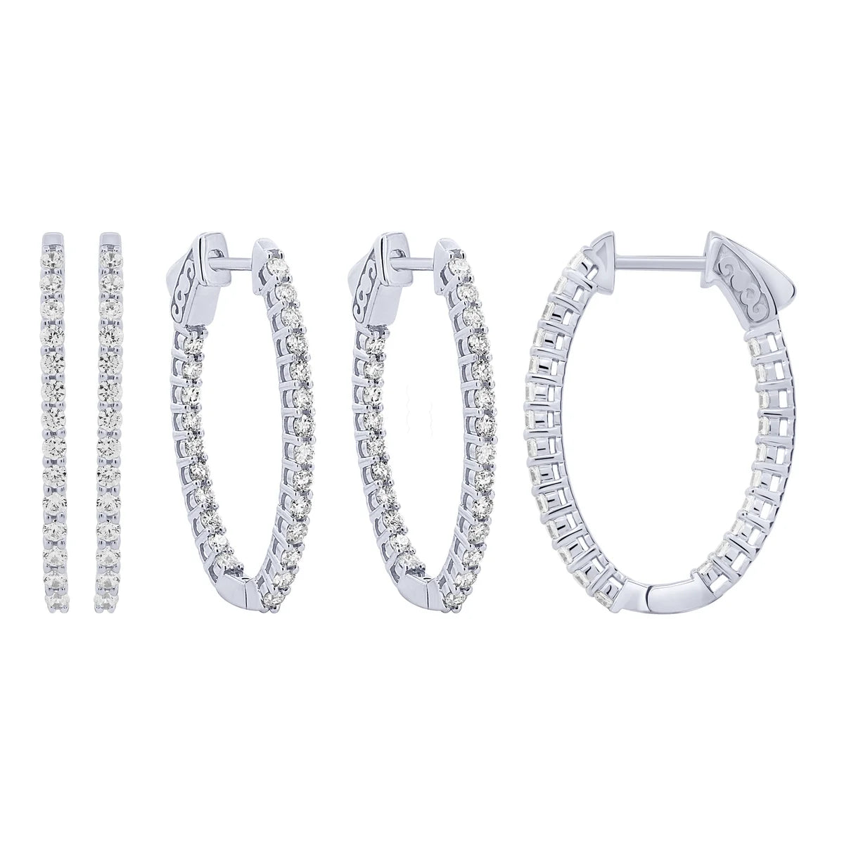 Silver Elegance Cubic Zirconia Oval Hoop Earrings