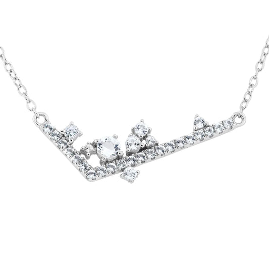 Pure Elegance Cubic Zirconia Sterling Silver Necklace