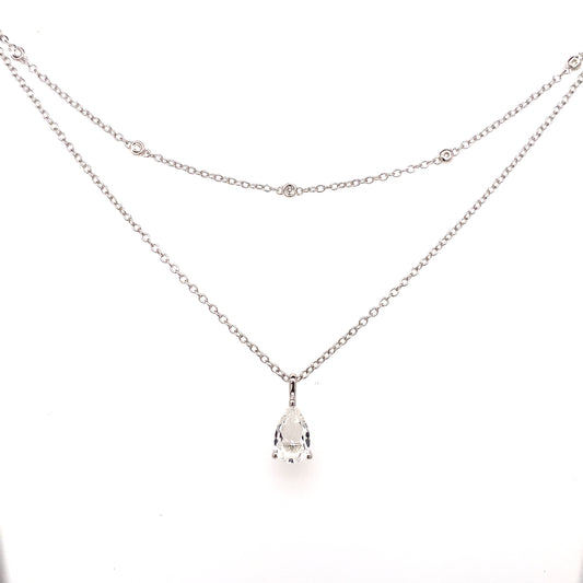 Pure Elegance Layered CZ Sterling Silver Necklace