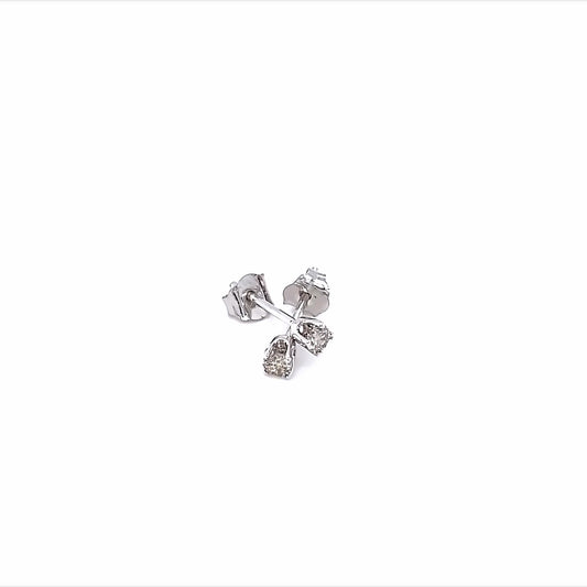 14k White Gold 0.10 ctw Diamond Stud Earrings