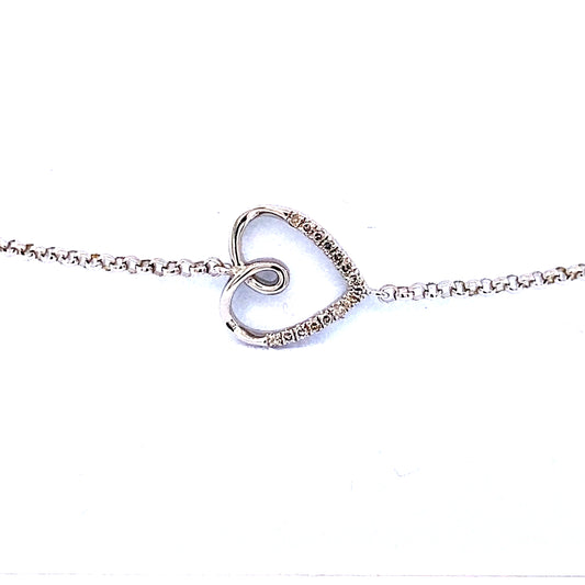 Eternal Elegance Sterling Silver Heart Bracelet