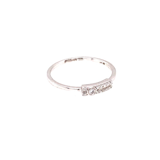 14K White Gold Diamond Wedding or Stackable Band