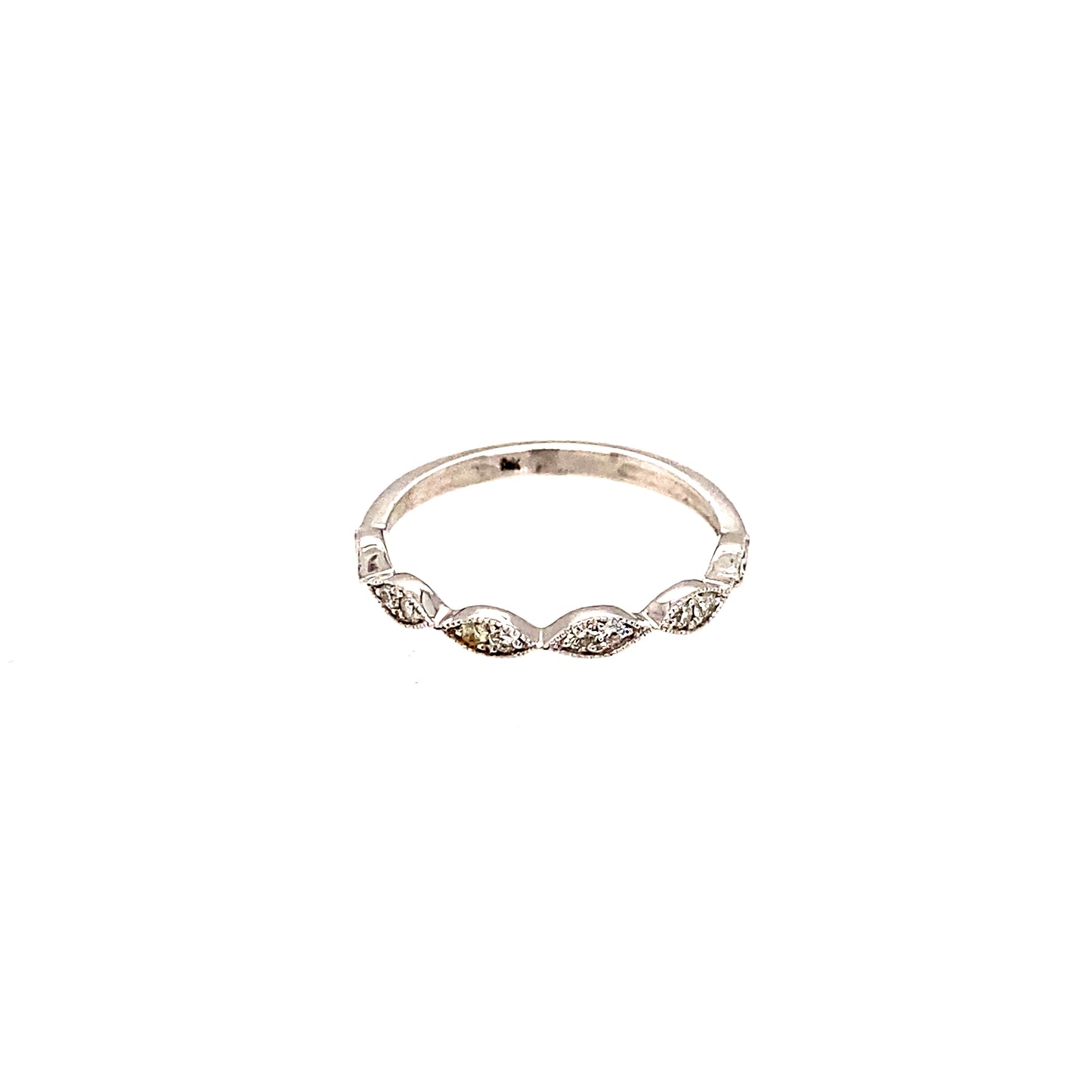 14K White Gold Diamond Wedding Band