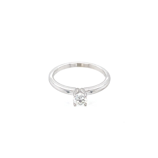 14K White Gold Diamond Tiffany Mounting Engagement Ring