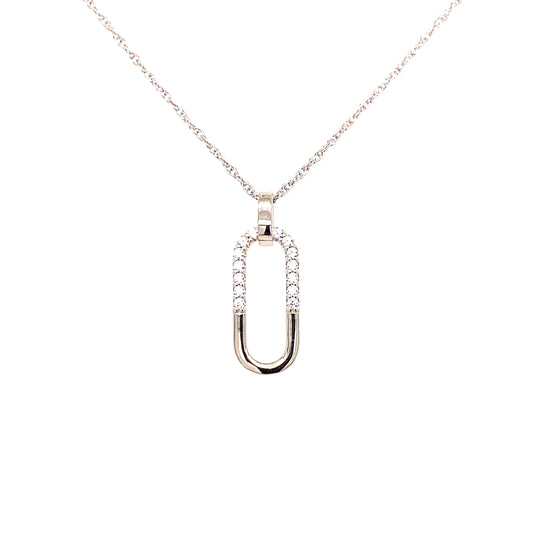 Silver Elegance Cubic Zirconia Sterling Silver Necklace & Pendant
