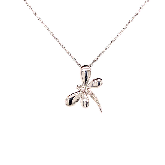 Pure Elegance Dragonfly Diamond Necklace 18"