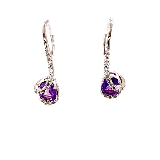 Pure Elegance Amethyst Sterling Silver Earrings