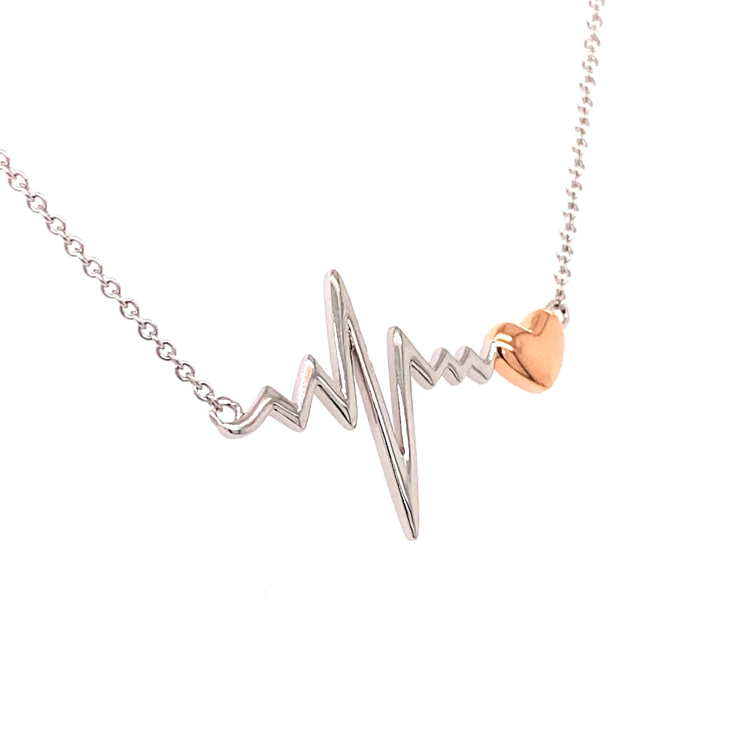 Silver Elegance Sterling Silver Heartbeat Necklace