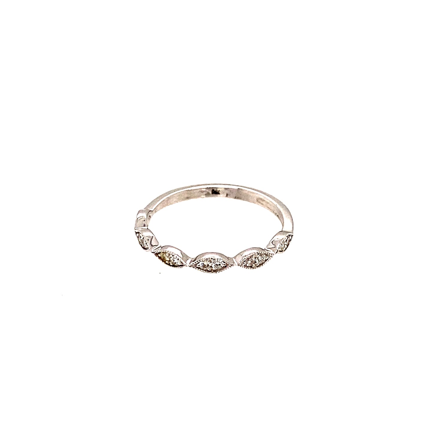 14K White Gold Diamond Wedding Band