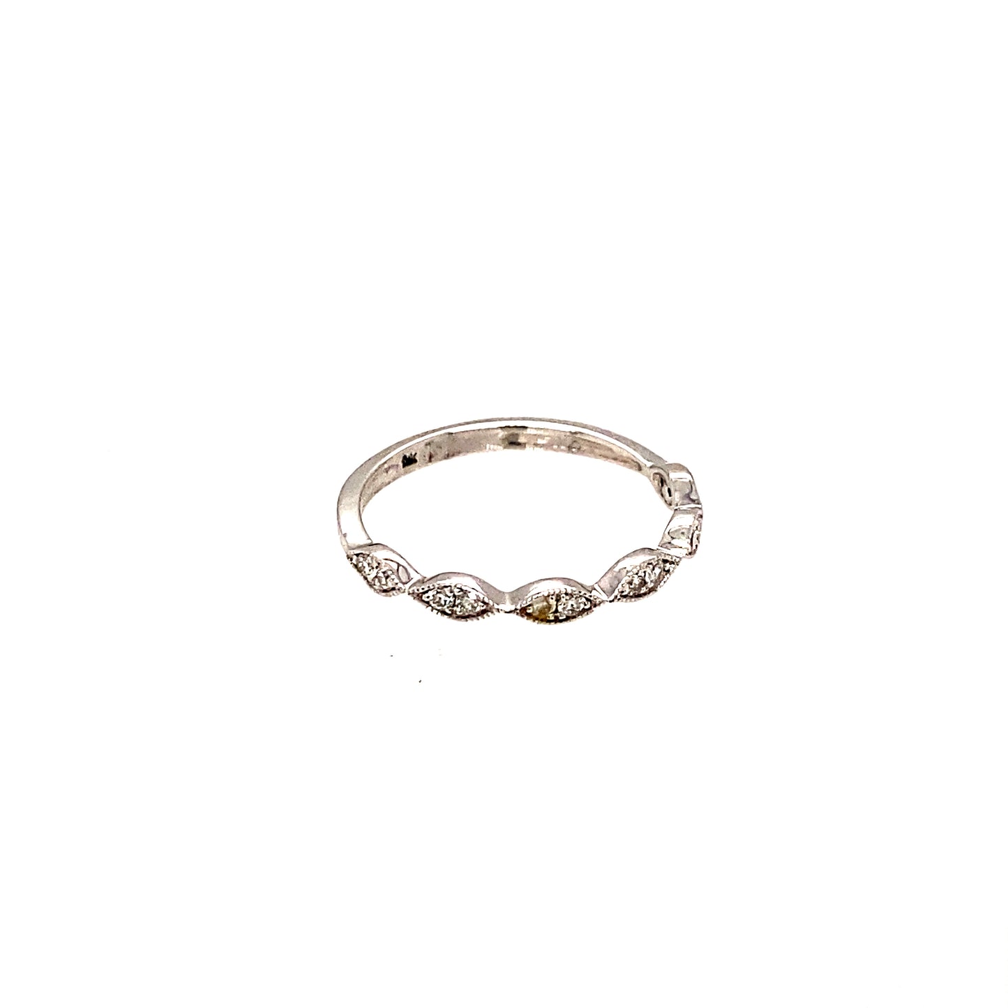 14K White Gold Diamond Wedding Band