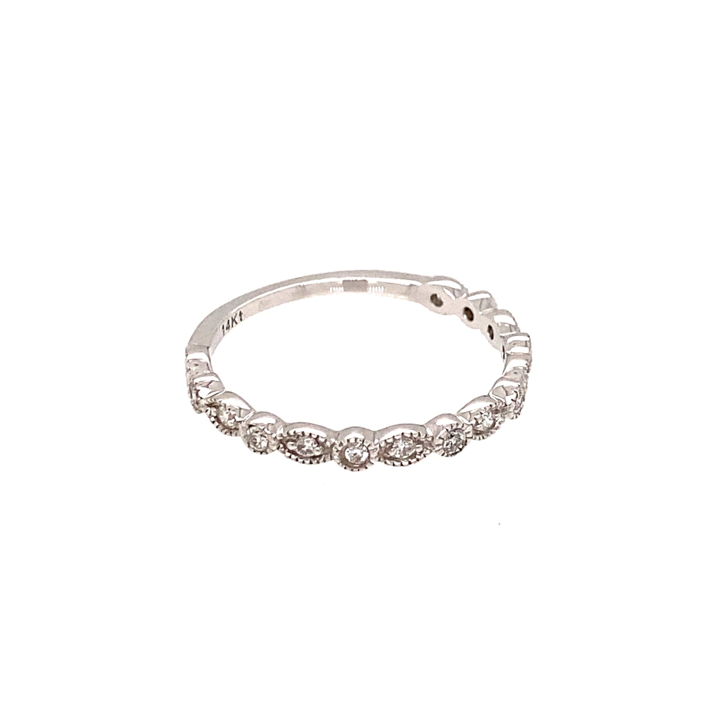 14K White Gold Diamond Wedding Band