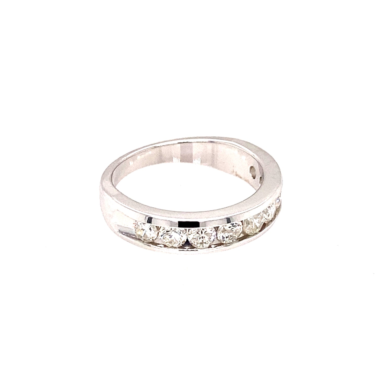 14K White Gold 1 ct Diamond Eternity Wedding Band