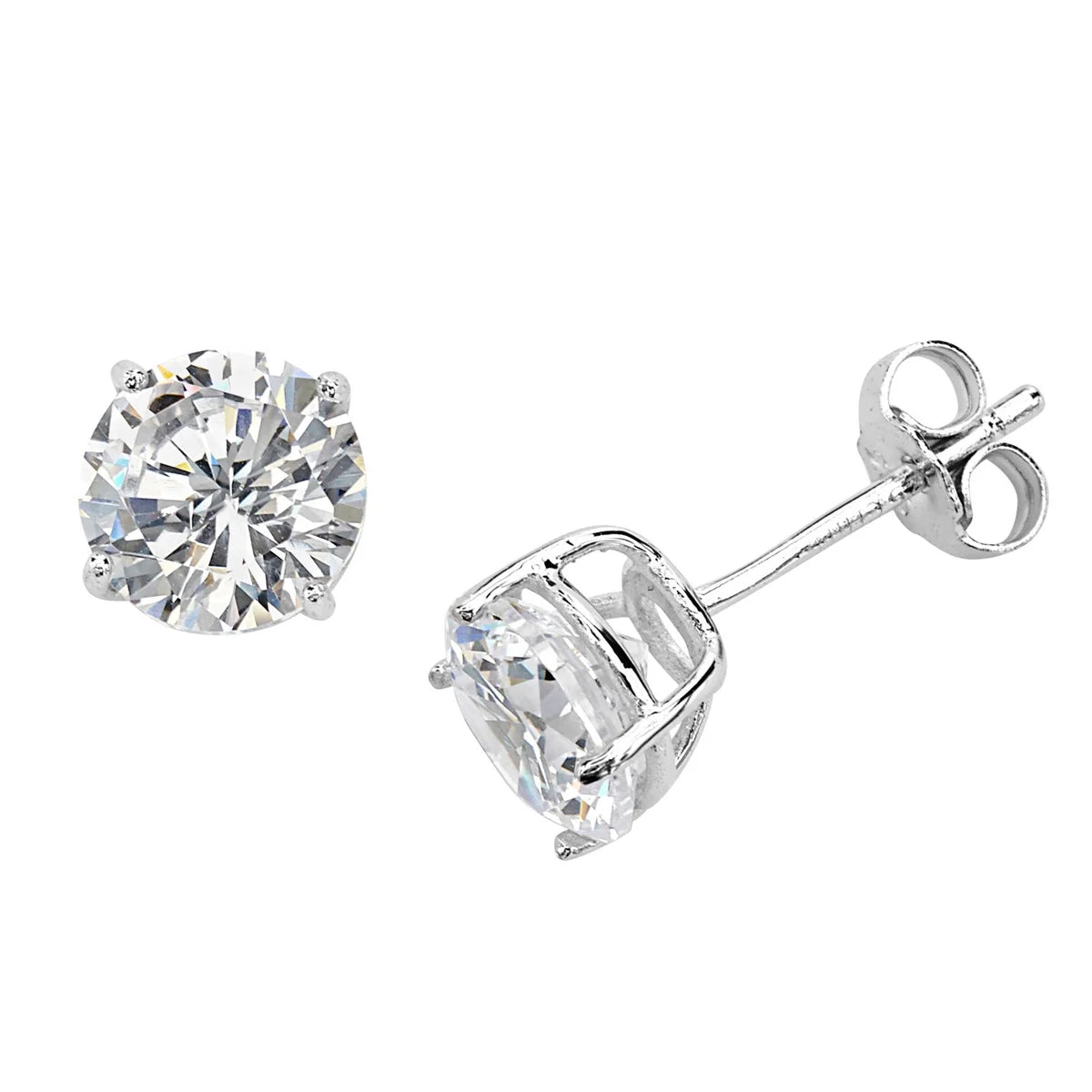 Silver Elegance Cubic Zirconia Stud Earrings