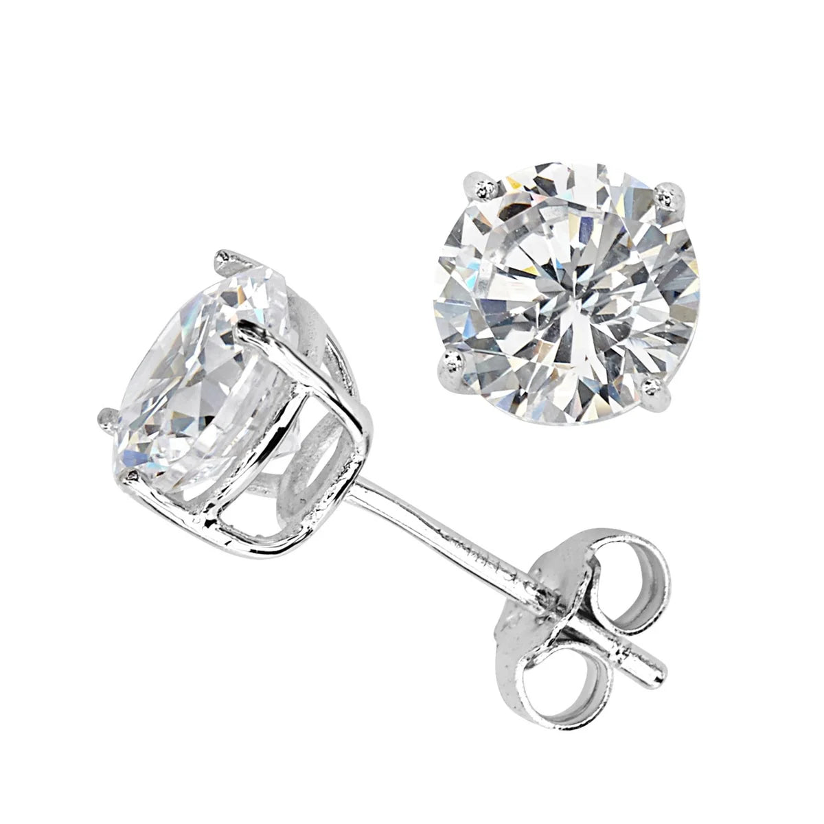 Silver Elegance Cubic Zirconia Stud Earrings