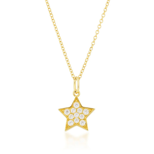 Silver Elegance Cubic Zirconia Layering Star Necklace