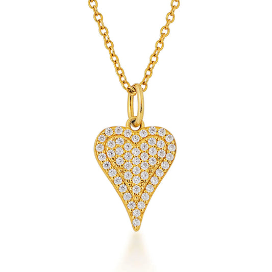 Silver Elegance Cubic Zirconia Layering Heart Necklace