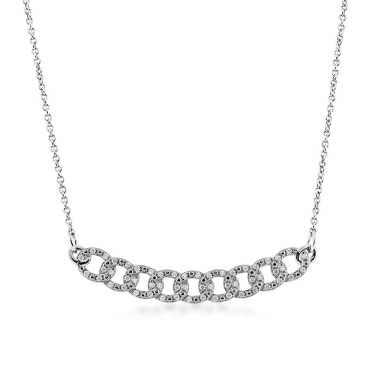 Silver Elegance Cubic Zirconia Linked Circle Necklace