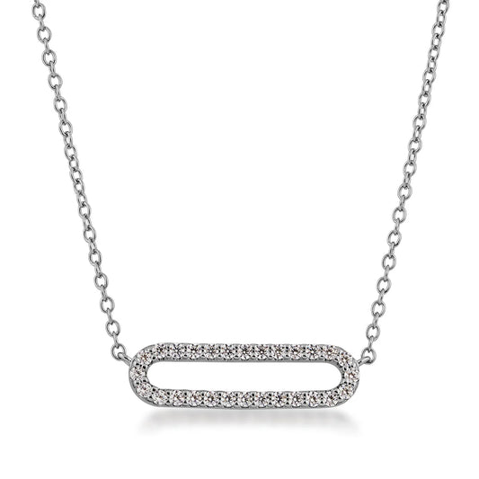 Silver Elegance Cubic Zirconia Single Paper Necklace